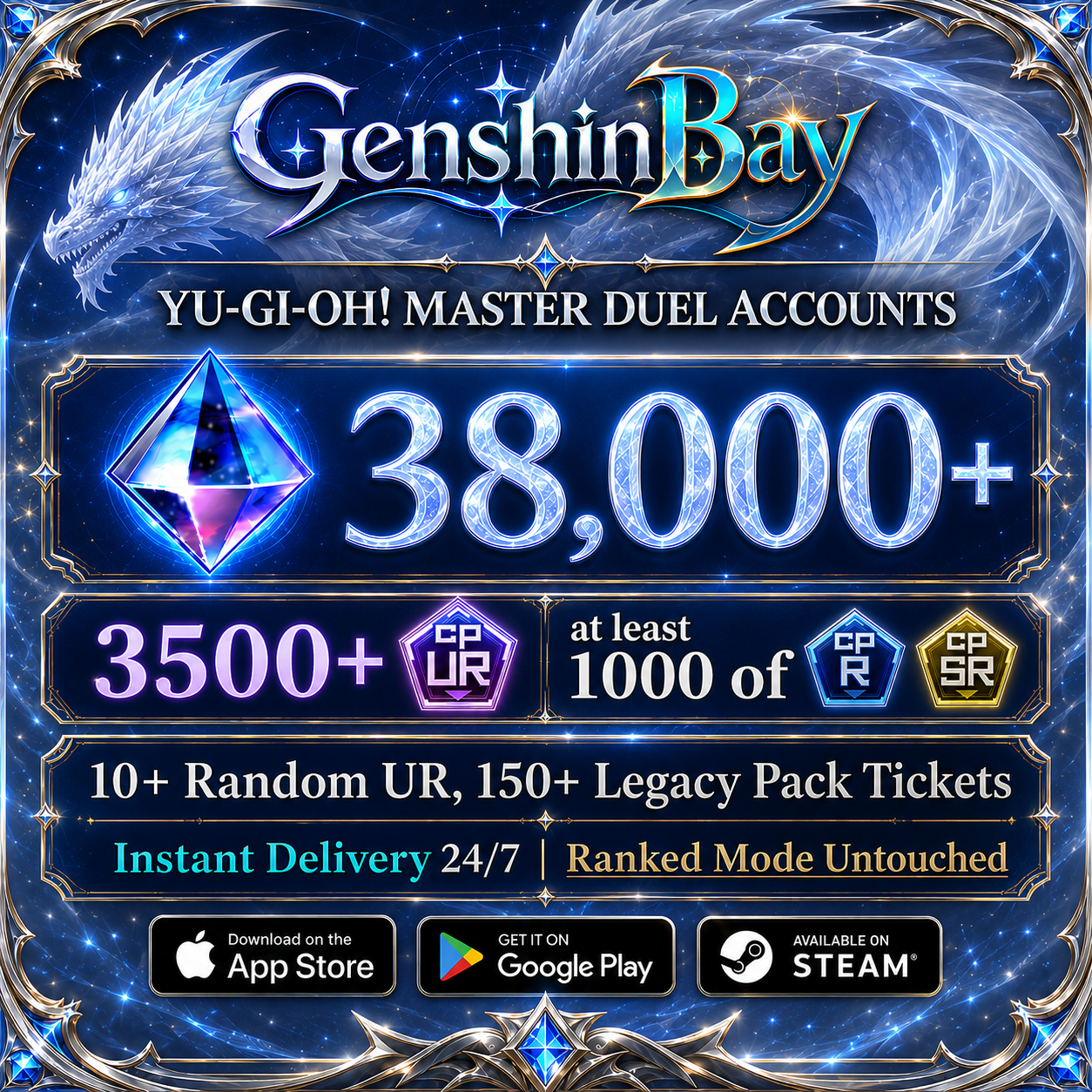 Yu-Gi-Oh! Master Duel Starter Account 38000+ Gems, 3500+ UR CP
